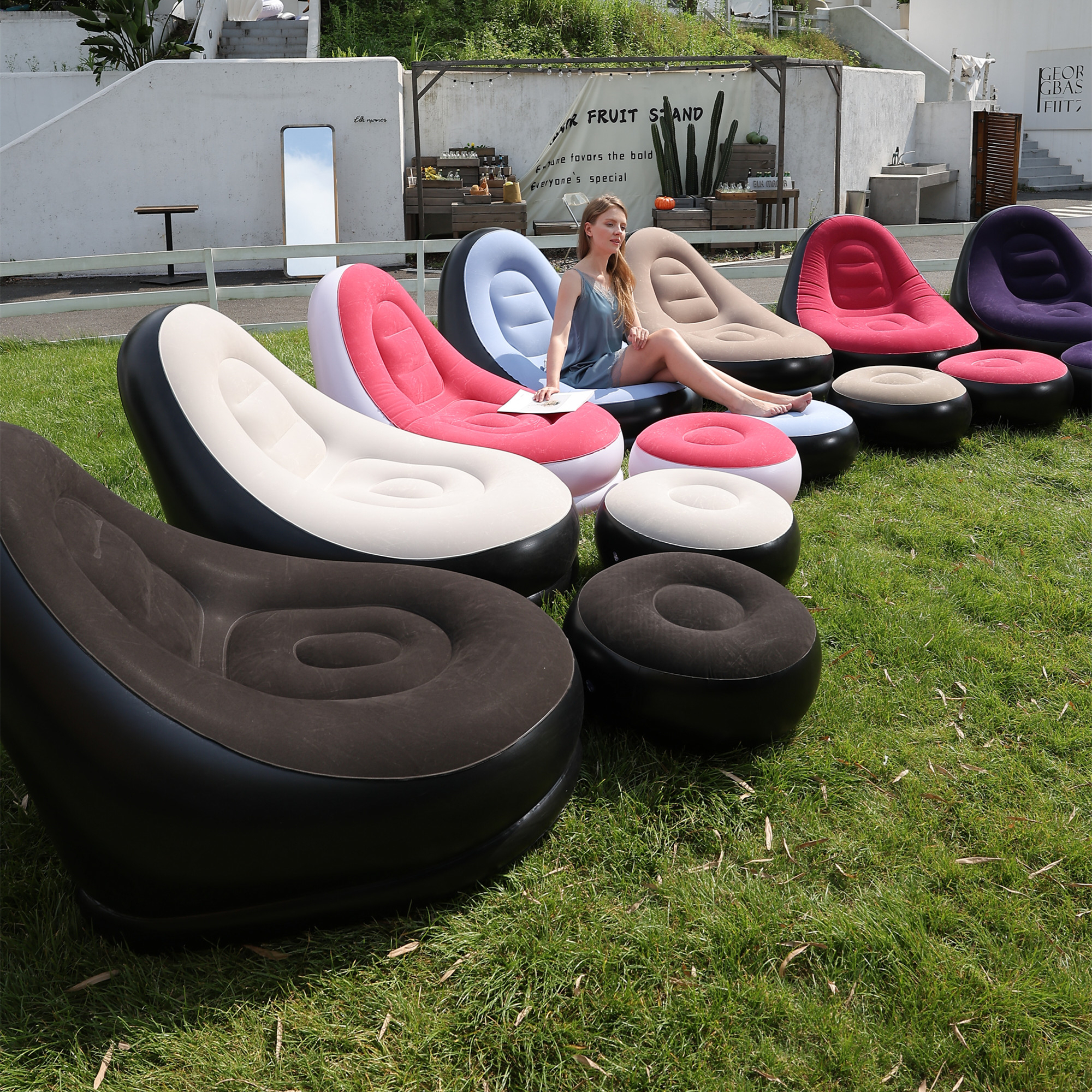 Outdoor Furniture Sale - Lazy Couch Sofas Inflatable Chair Foldable