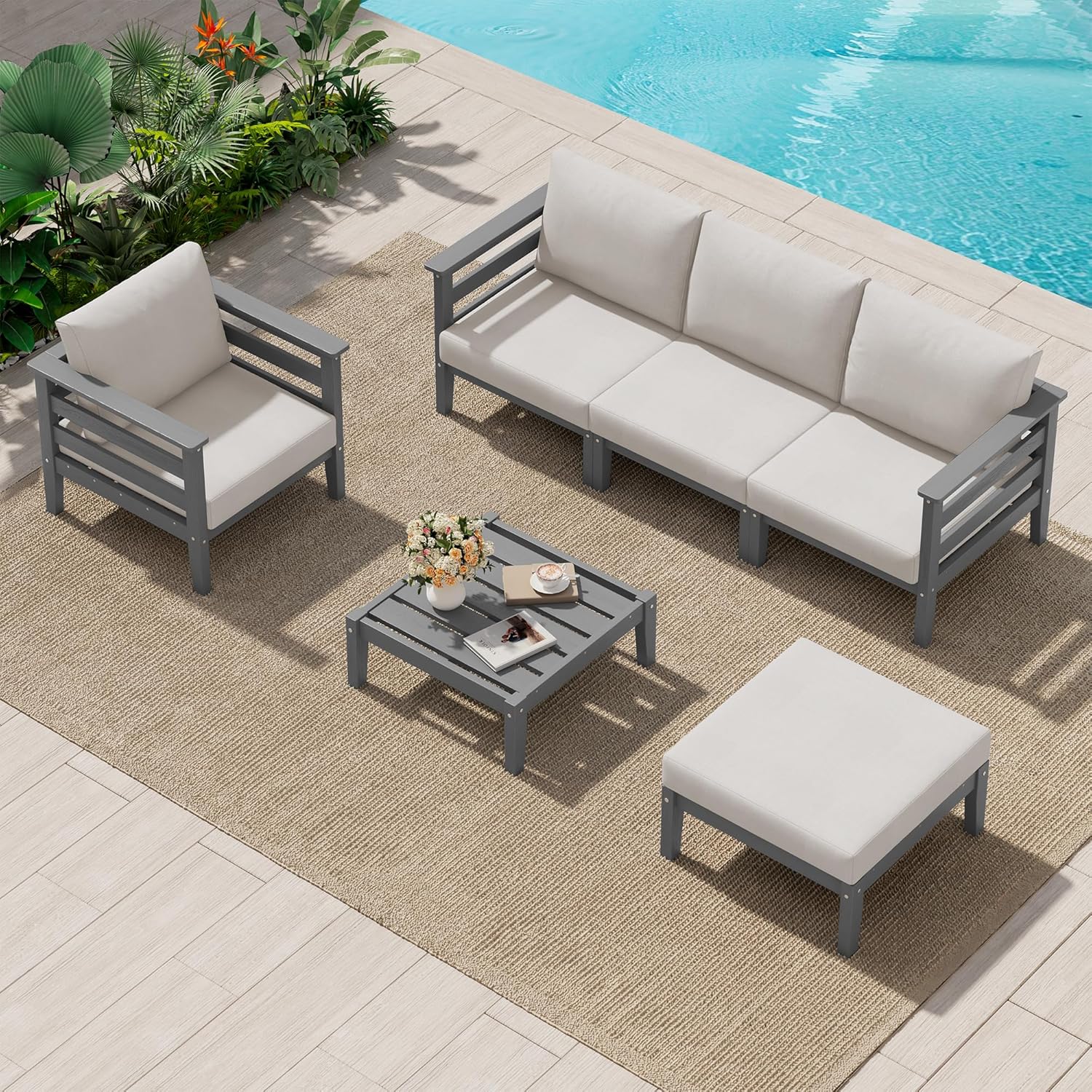 Outdoor Furniture On Sale - HDPE Patio Furniture Set, 6 Pieces