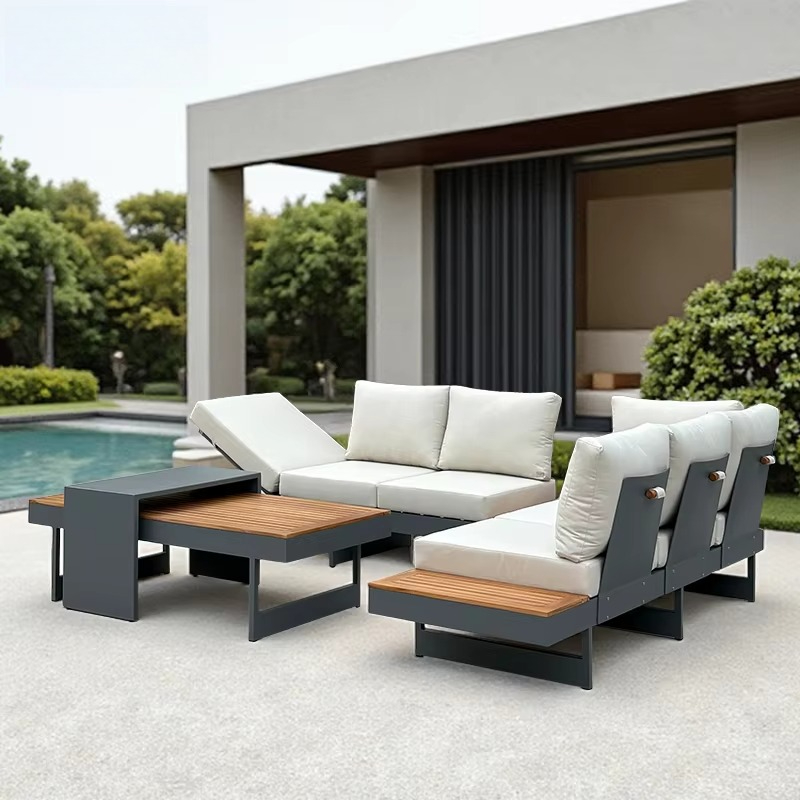 Outdoor Furniture On Sale - Modern Outdoor Teak Sofa Set Garden