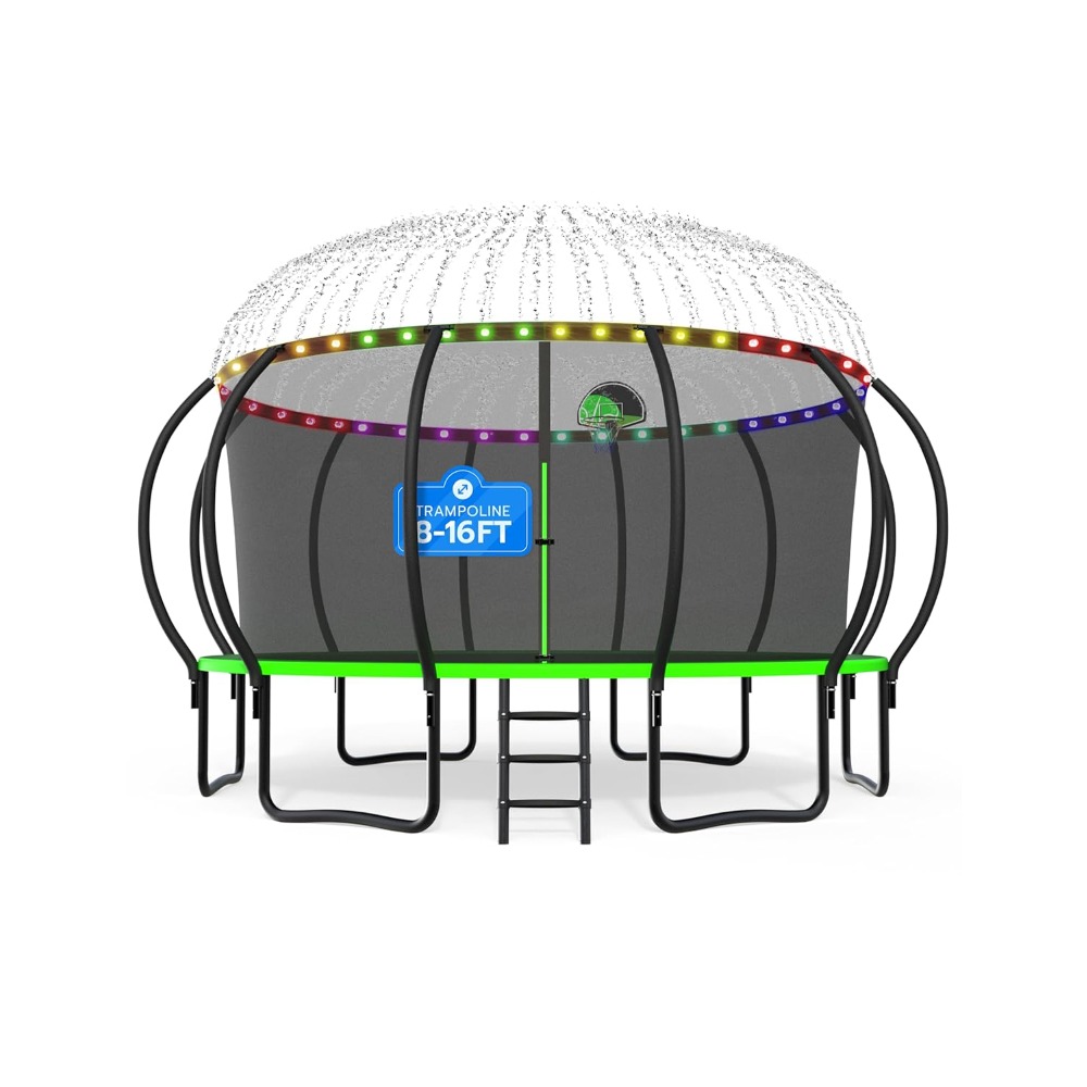 Outdoor Furniture Set - Upgraded 12FT Pumpkin Outdoor Trampoline Set,