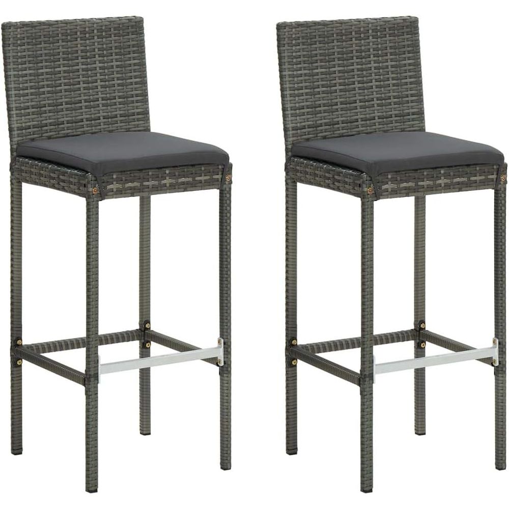 Outdoor Furniture Kitchener - Gray All-Weather Stackable Outdoor Bar Stools