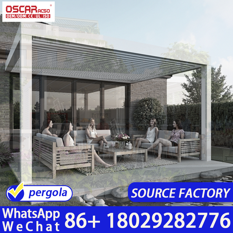Outdoor Furniture Prices - Rainproof Aluminum Louver Pergola Outdoor Balcony