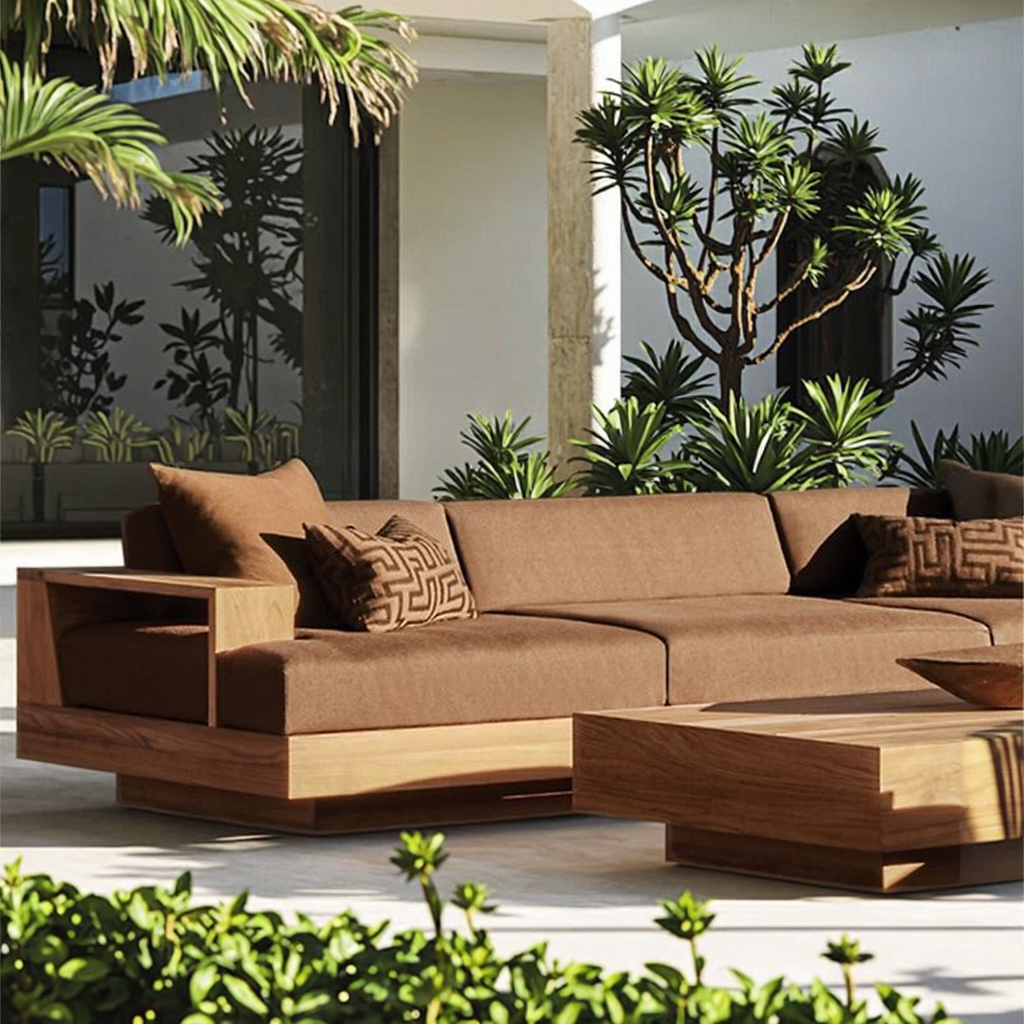 Outdoor Furniture Factory - -Modern Luxury Leisure Teak Furniture Set
