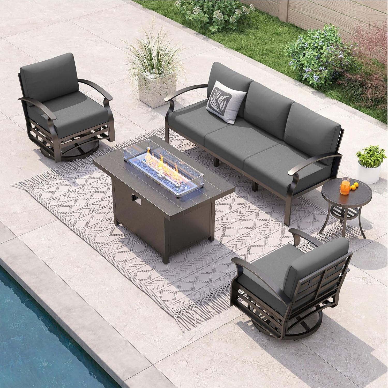 Outdoor Furniture On Sale - Aluminum Patio Furniture Set with Propane