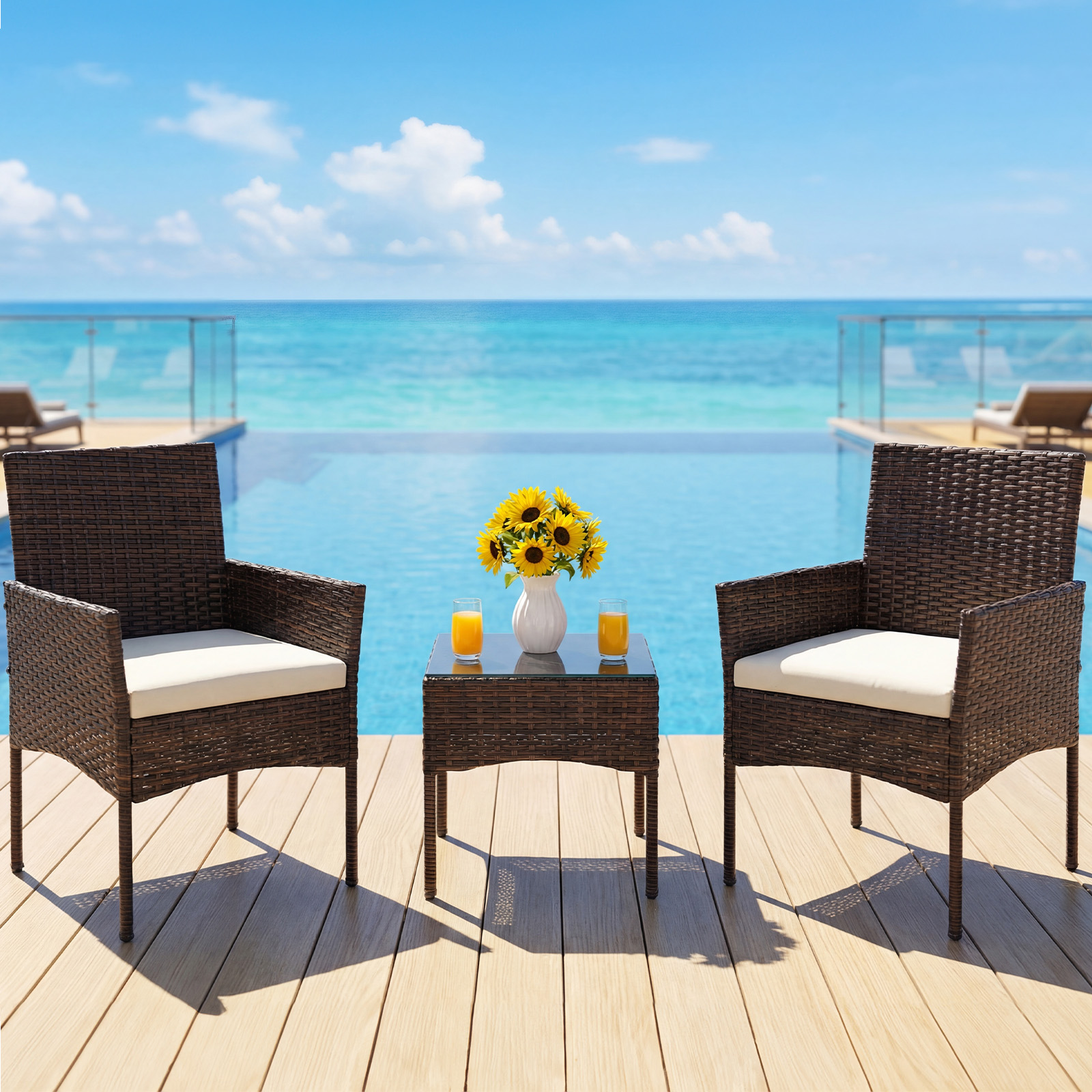 Outdoor Furniture On Sale - JHK Large Size 3 Pieces Outdoor