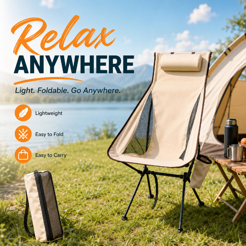 Outdoor Furniture Small - Westtune Portable Folding Camping Chair with