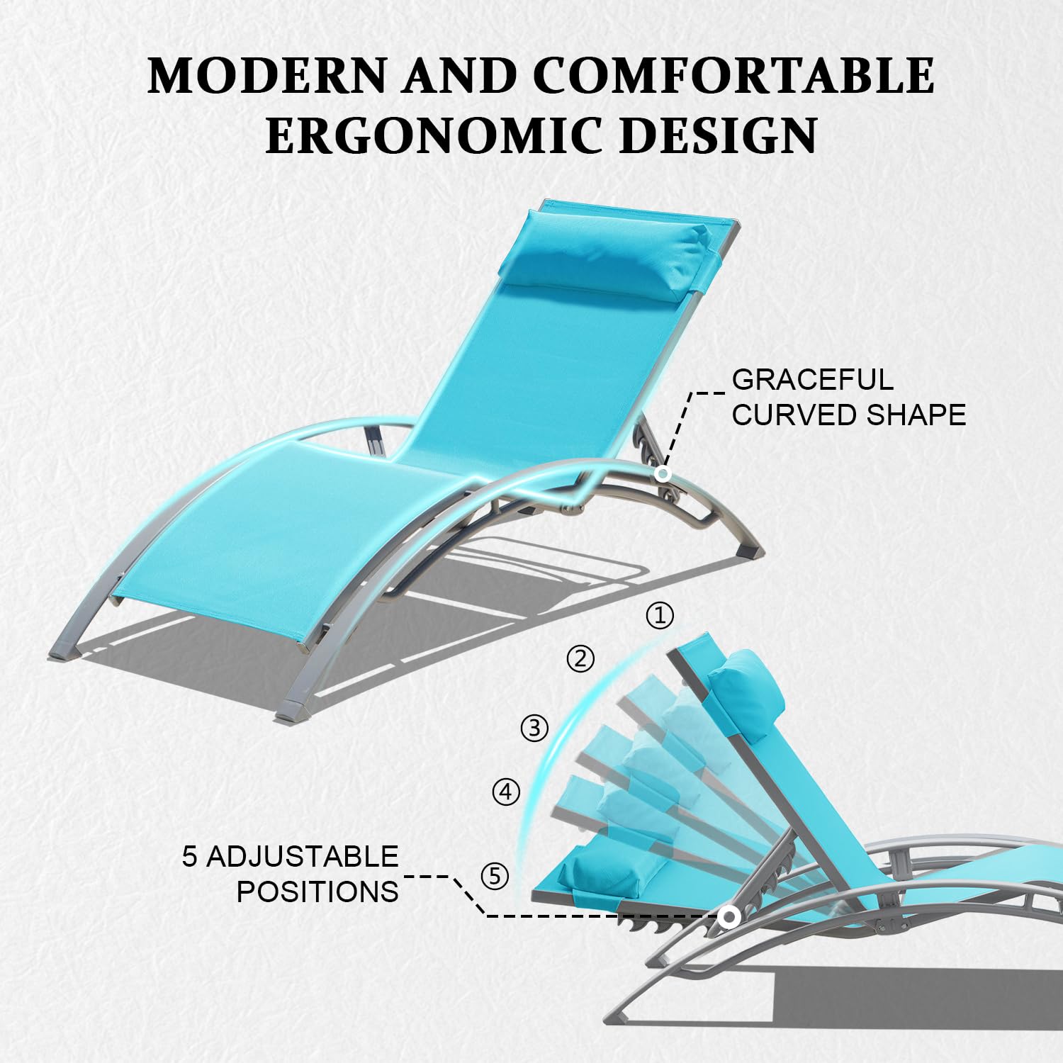 Aluminum Outdoor Sun Loungers  - Deck Chair Lounger avis et prix