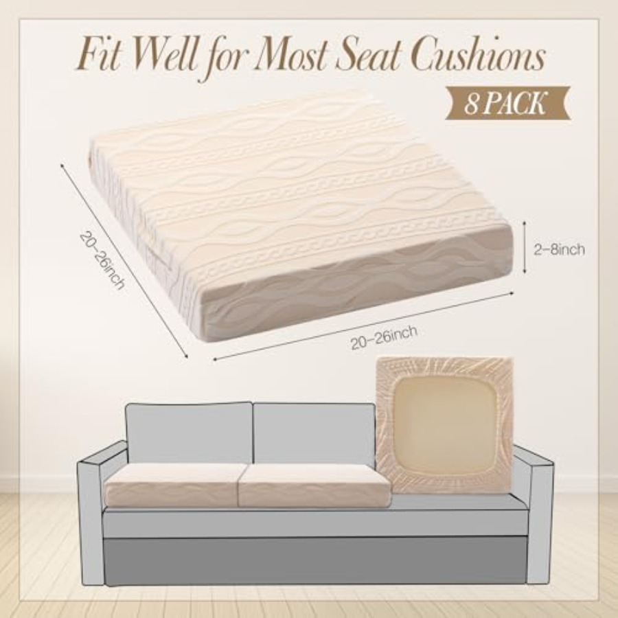 8Pcs Stretch Patio Cushion Cov - Outdoor Furniture Sofa avis et prix