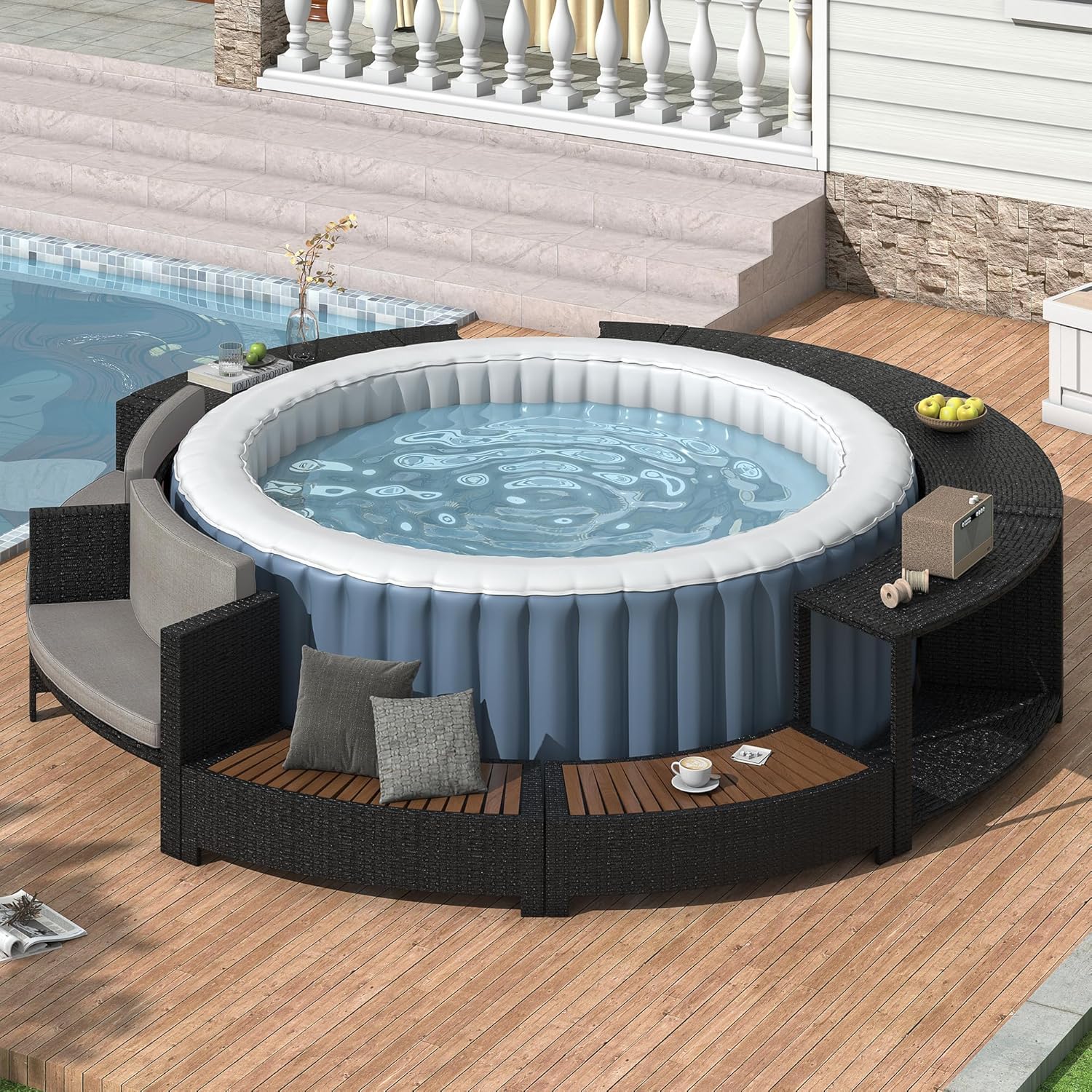 Rattan Patio Sofa Set with Sto - Outdoor Furniture Japanese Style avis et prix