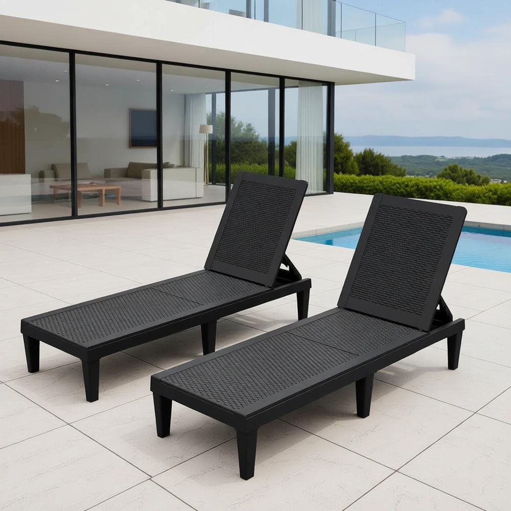Set of 2 5-Position Adjustable - Deck Chair Lounger avis et prix