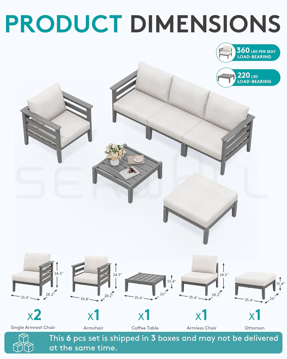 HDPE Patio Furniture Set, 6 Pi - Outdoor Furniture On Sale avis et prix