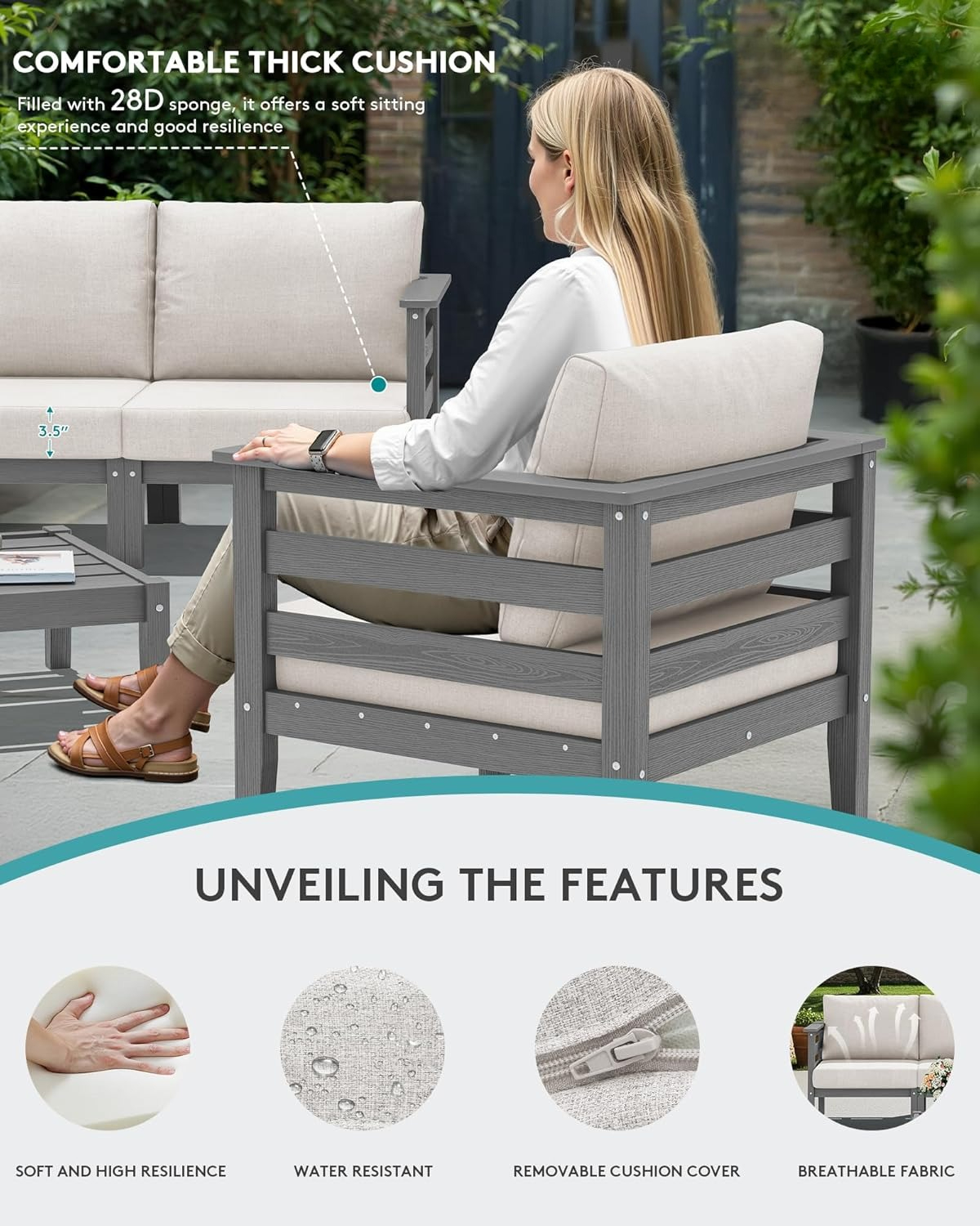 HDPE Patio Furniture Set, 6 Pi - Outdoor Furniture On Sale avis et prix