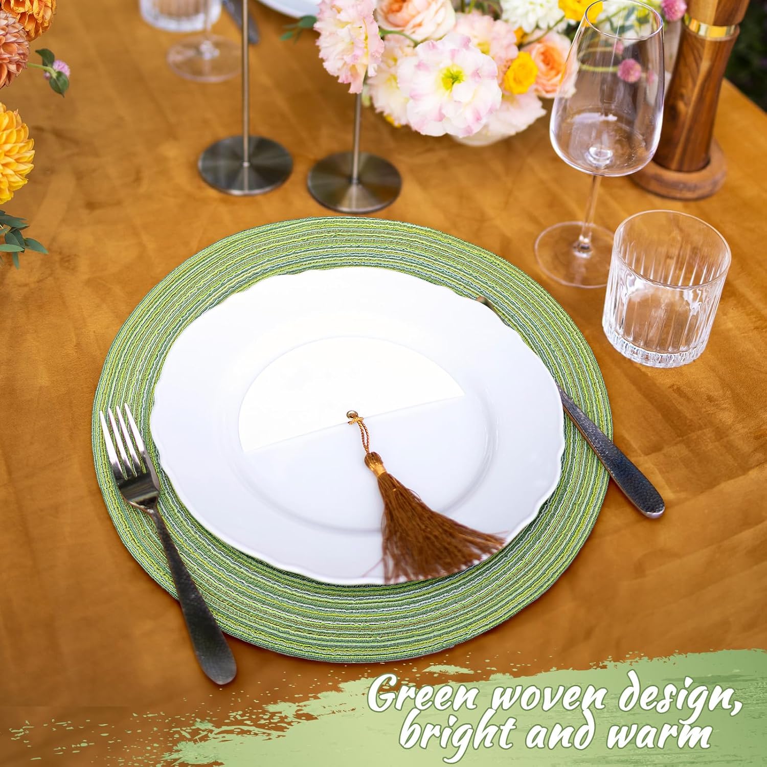 Sage Green Woven Placemats And - Outdoor Furniture Sale avis et prix