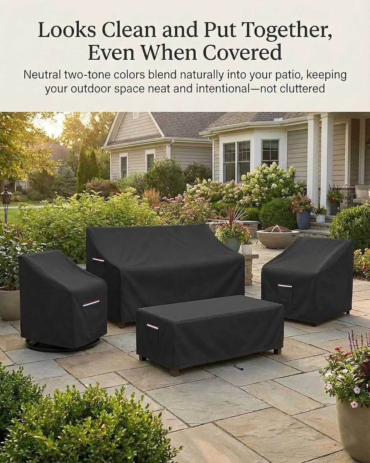 4-Piece Patio Furniture Cover  - Outdoor Furniture Sofa avis et prix