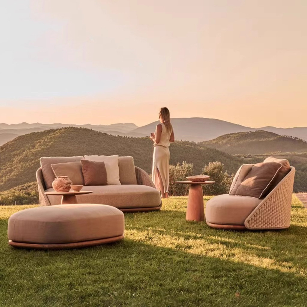 Nordic outdoor teak sofa villa - Outdoor Furniture Teak avis et prix