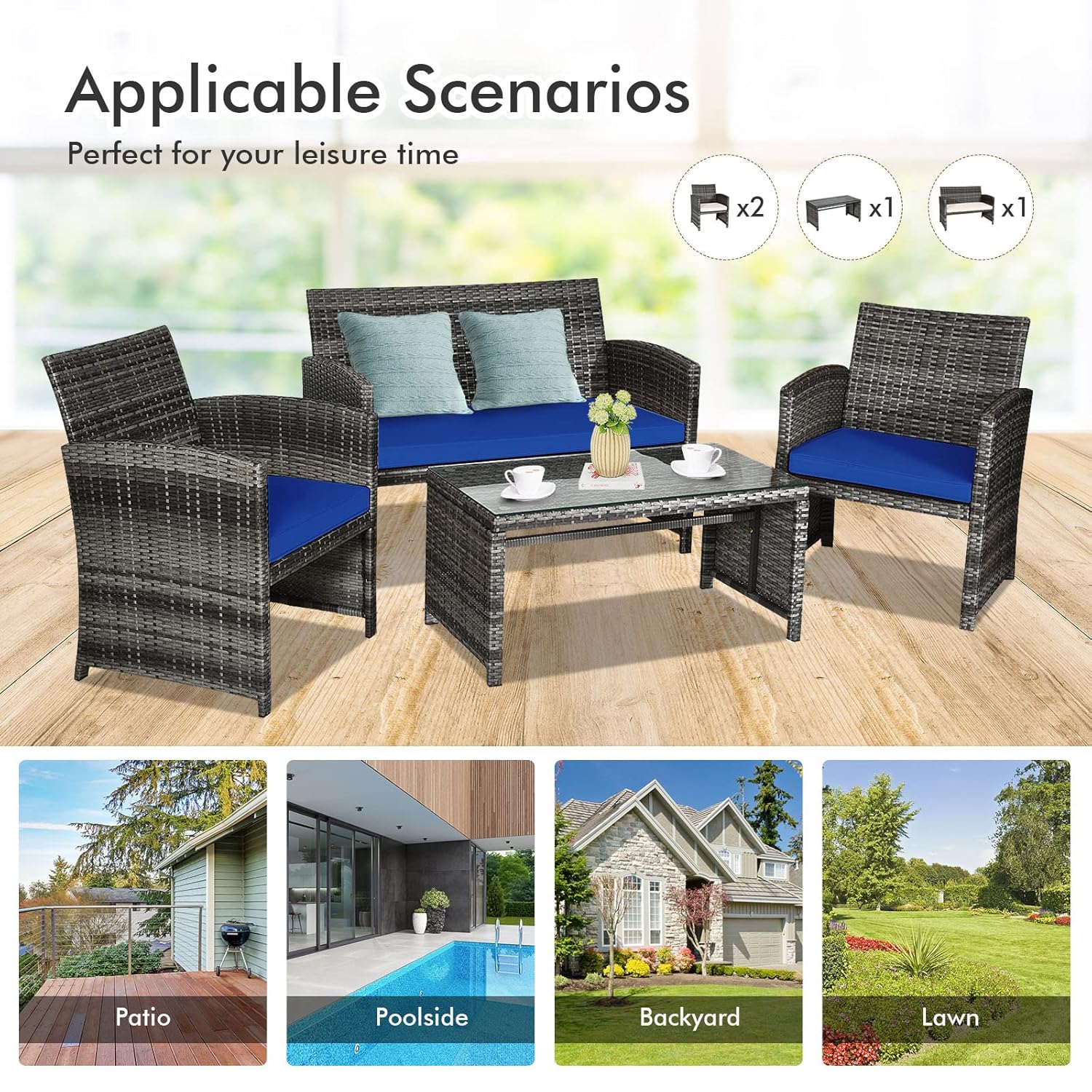 4-Piece Rattan Patio Furniture - Outdoor Furniture On Sale avis et prix