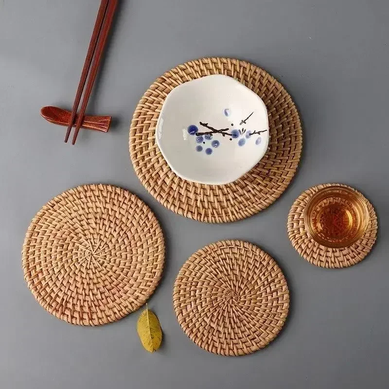 Handmade Round Rattan Coasters - Outdoor Furniture Sale avis et prix