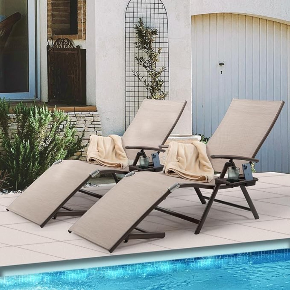 Aluminum Reclining Lounge Chai - Deck Chair Lounger avis et prix