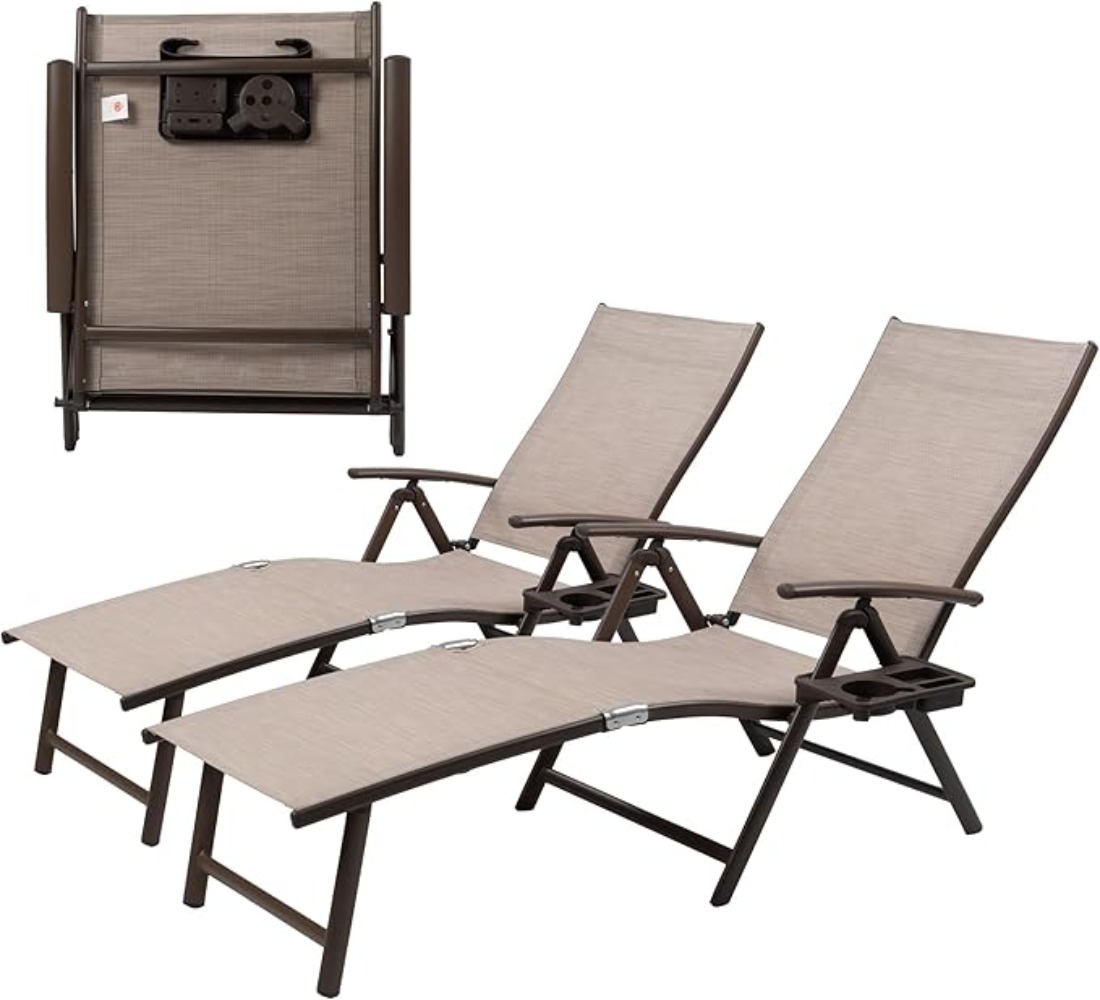 Aluminum Reclining Lounge Chai - Deck Chair Lounger avis et prix