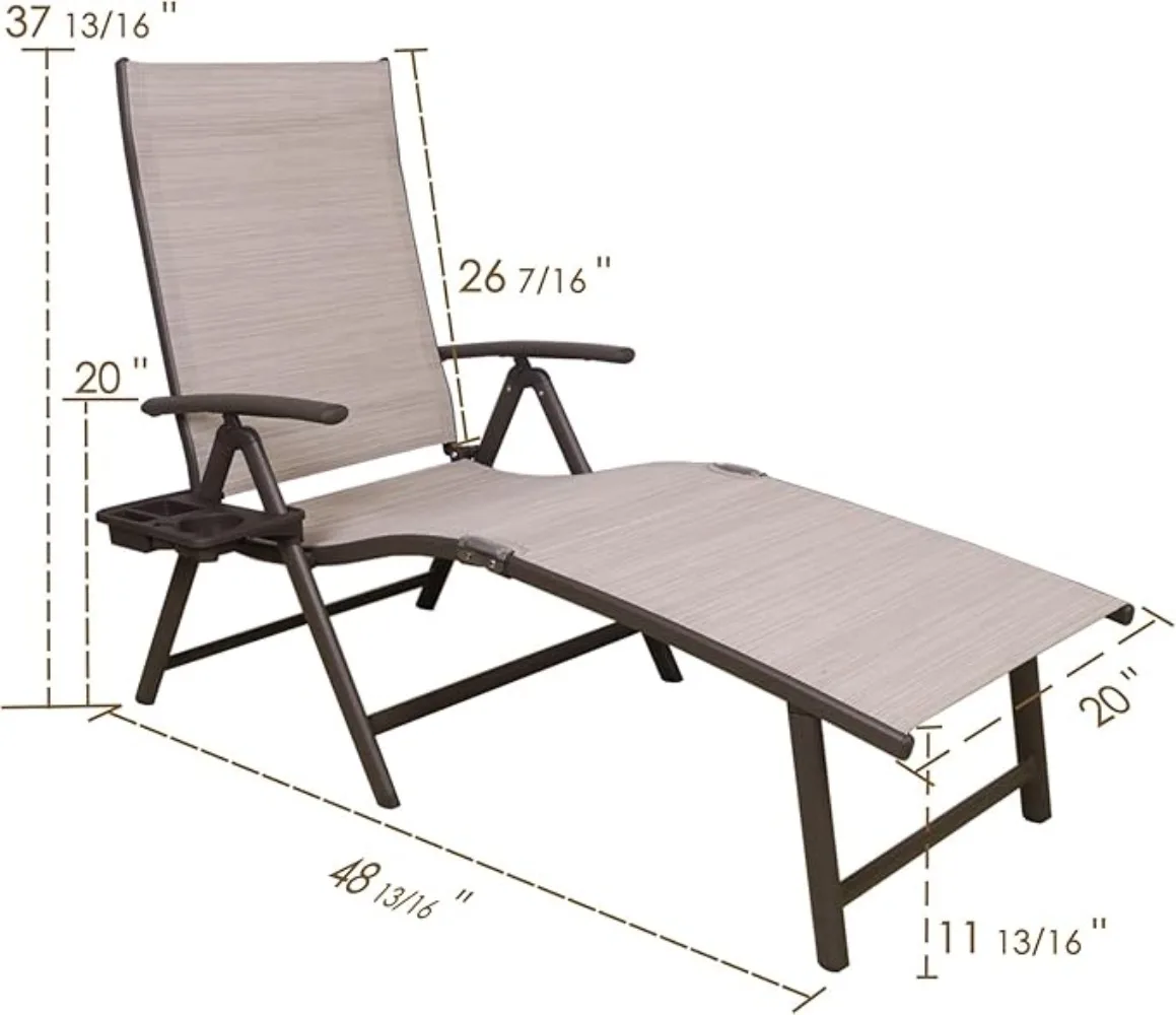 Aluminum Reclining Lounge Chai - Deck Chair Lounger avis et prix