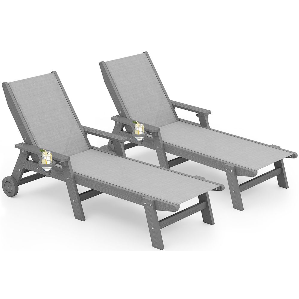 Textilene Patio Chaise Lounge  - Deck Chair Lounger avis et prix