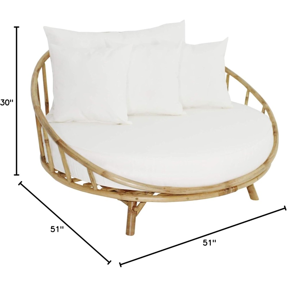 ZEW Rattan Bamboo Round Daybed - Outdoor Furniture On Sale avis et prix