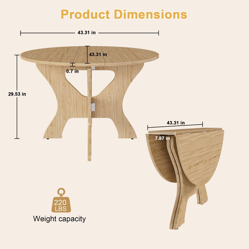 43-inch Folding Dining Table,  - Outdoor Furniture Kitchener avis et prix