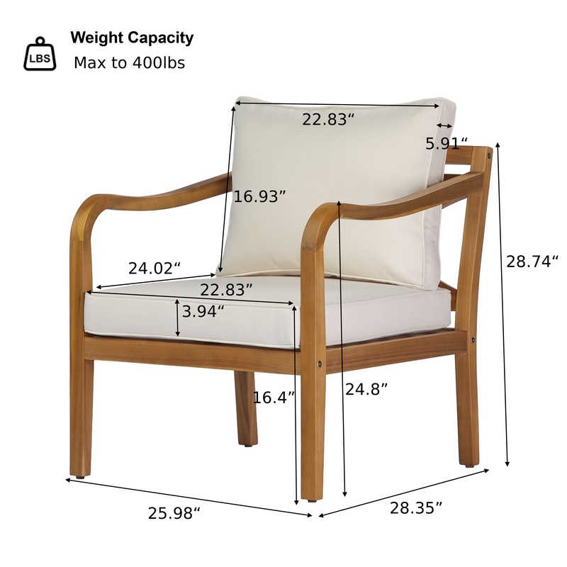 Teak Finish Acacia Wood Club C - Outdoor Furniture Teak avis et prix