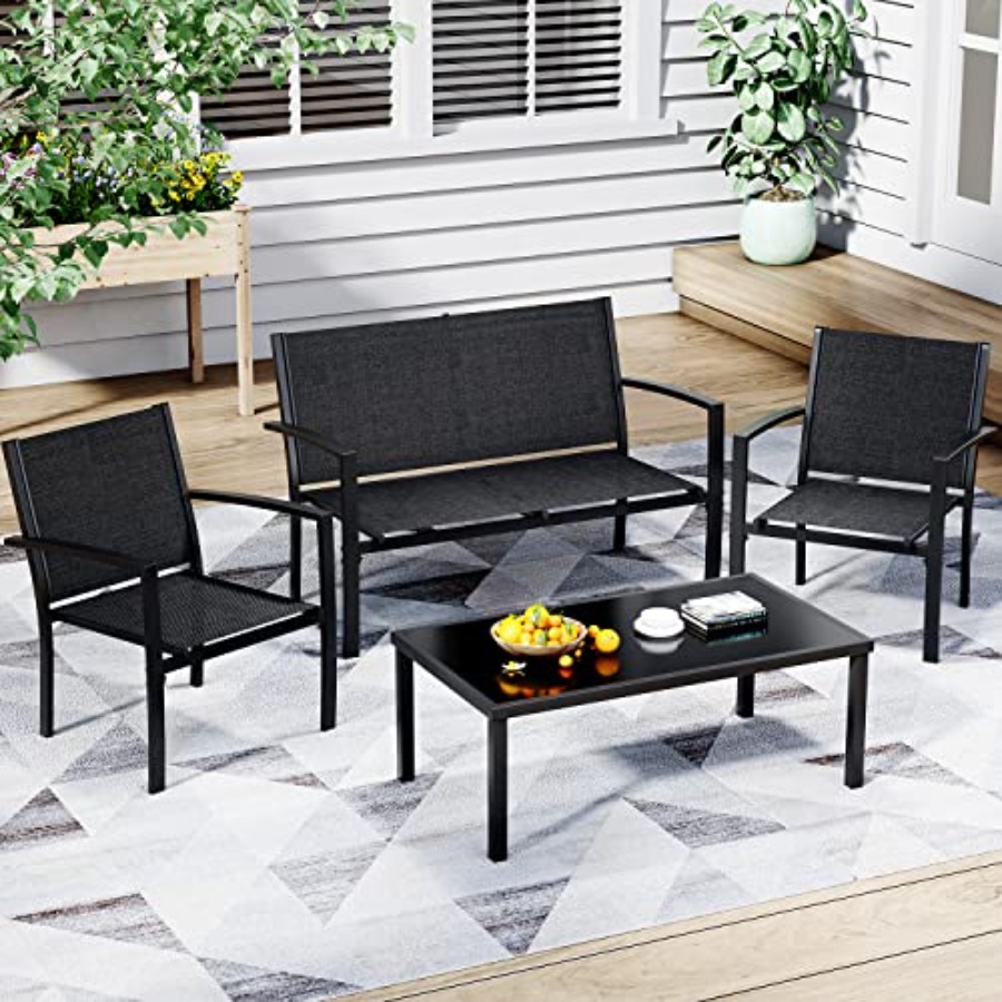 Greesum 4 Pieces Patio Furnitu - Outdoor Furniture Set avis et prix