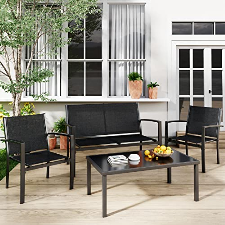 Greesum 4 Pieces Patio Furnitu - Outdoor Furniture Set avis et prix