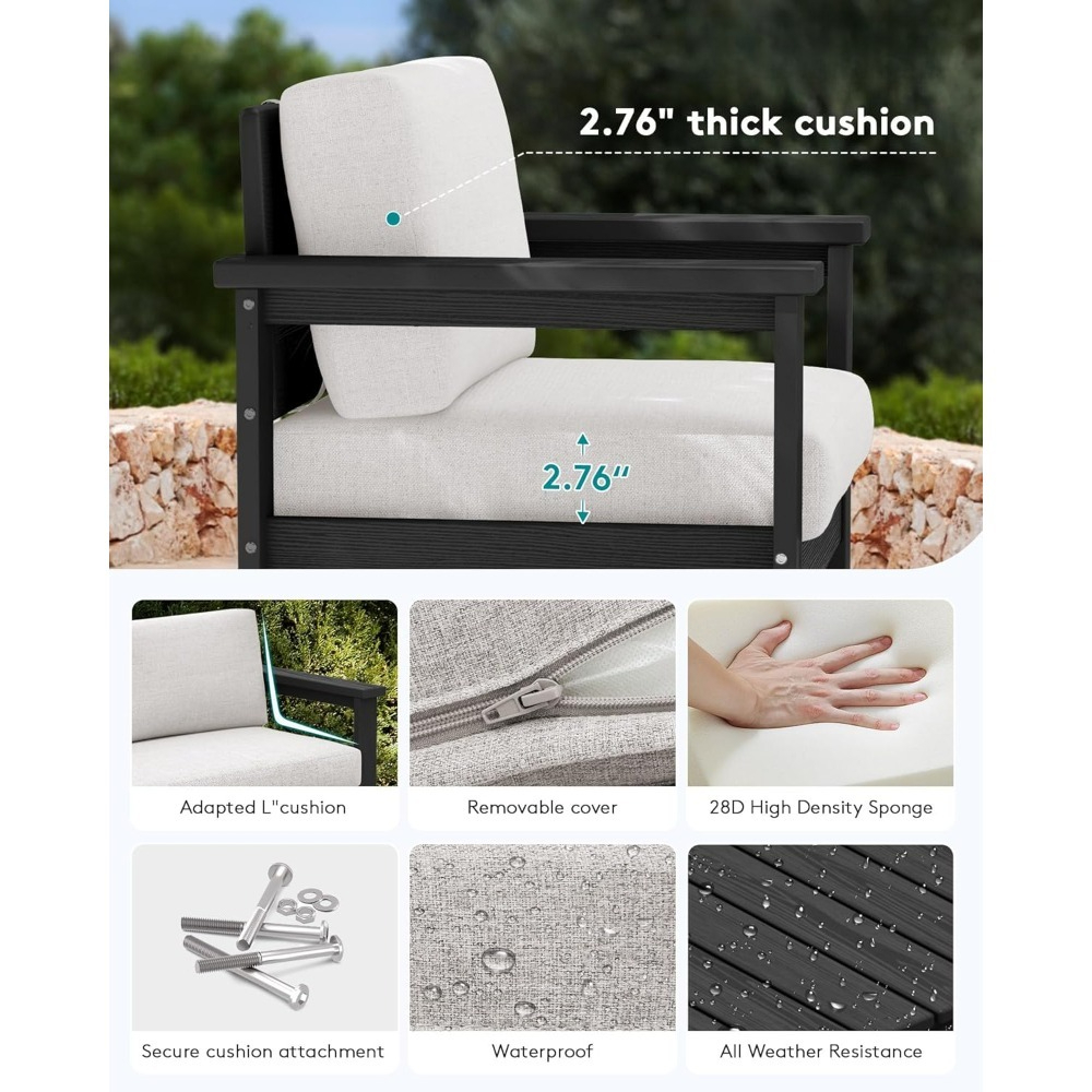 4 Pieces HDPE Outdoor Sofa Set - Outdoor Furniture On Sale avis et prix