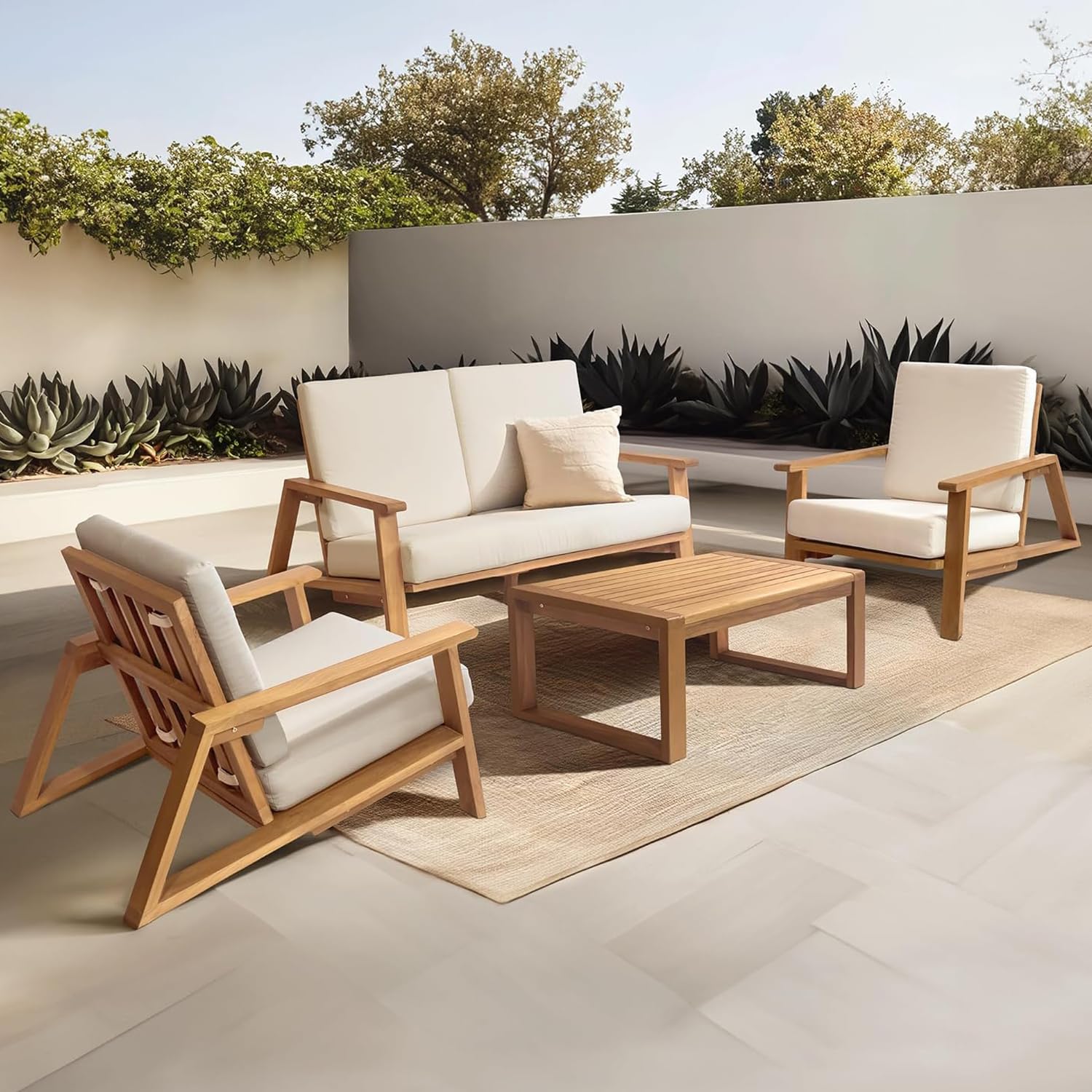 4-Piece Deep Seating Teak Pati - Outdoor Furniture Japanese Style avis et prix