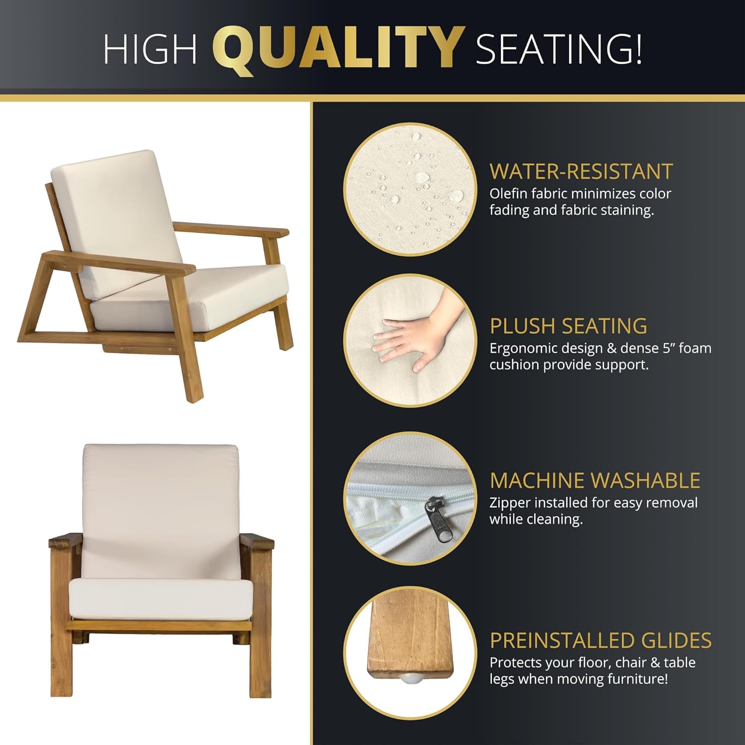 4-Piece Deep Seating Teak Pati - Outdoor Furniture Japanese Style avis et prix