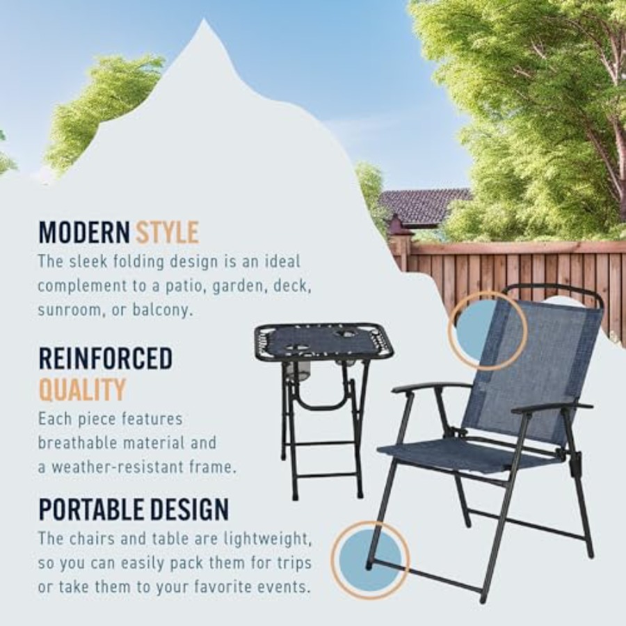 Trapper's Peak 3-Piece Folding - Outdoor Furniture Set avis et prix