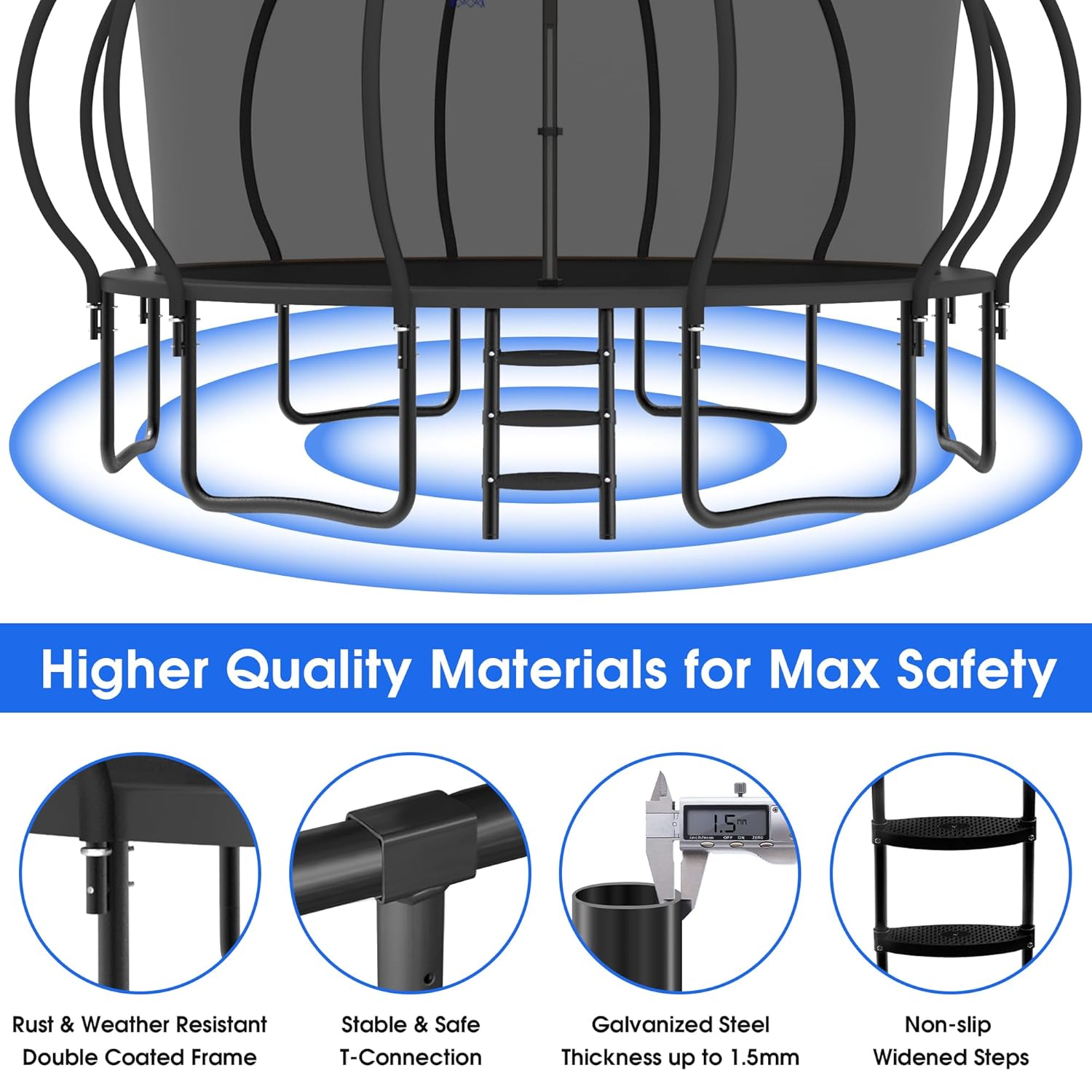 Large Outdoor Trampoline with  - Outdoor Furniture Fabric avis et prix