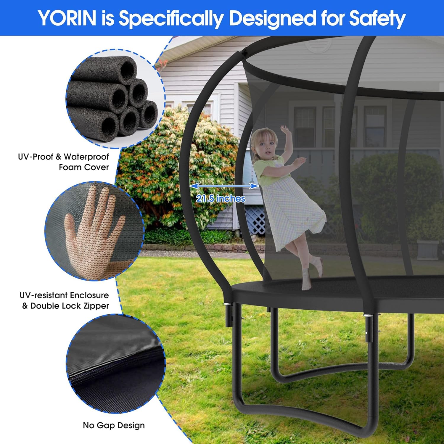 Large Outdoor Trampoline with  - Outdoor Furniture Fabric avis et prix