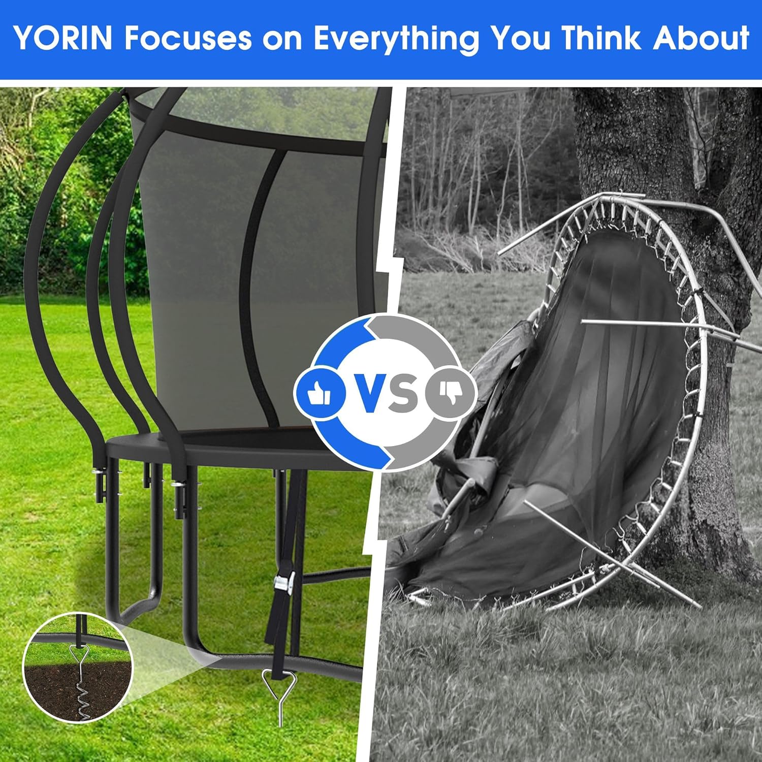 Large Outdoor Trampoline with  - Outdoor Furniture Fabric avis et prix