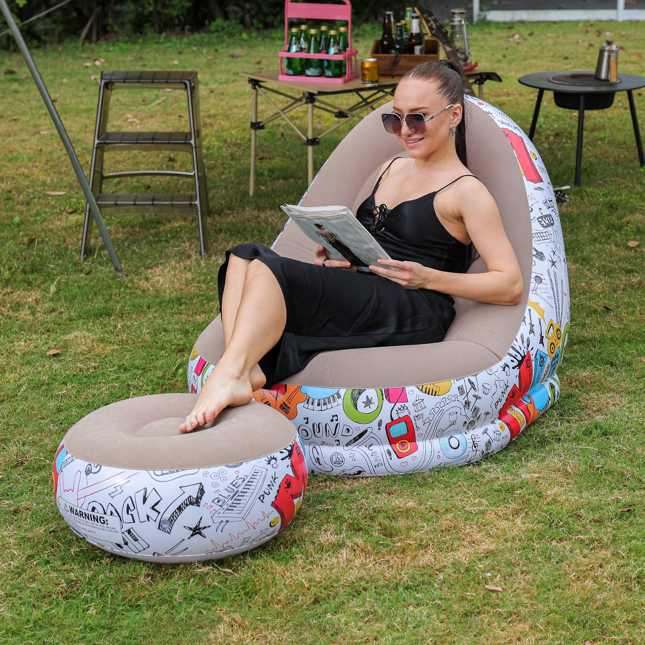 1PC Inflatable Lounger Chair w - Outdoor Furniture Small avis et prix