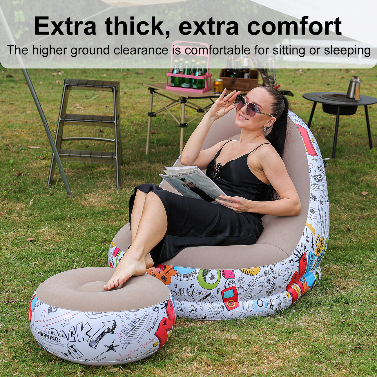 1PC Inflatable Lounger Chair w - Outdoor Furniture Small avis et prix