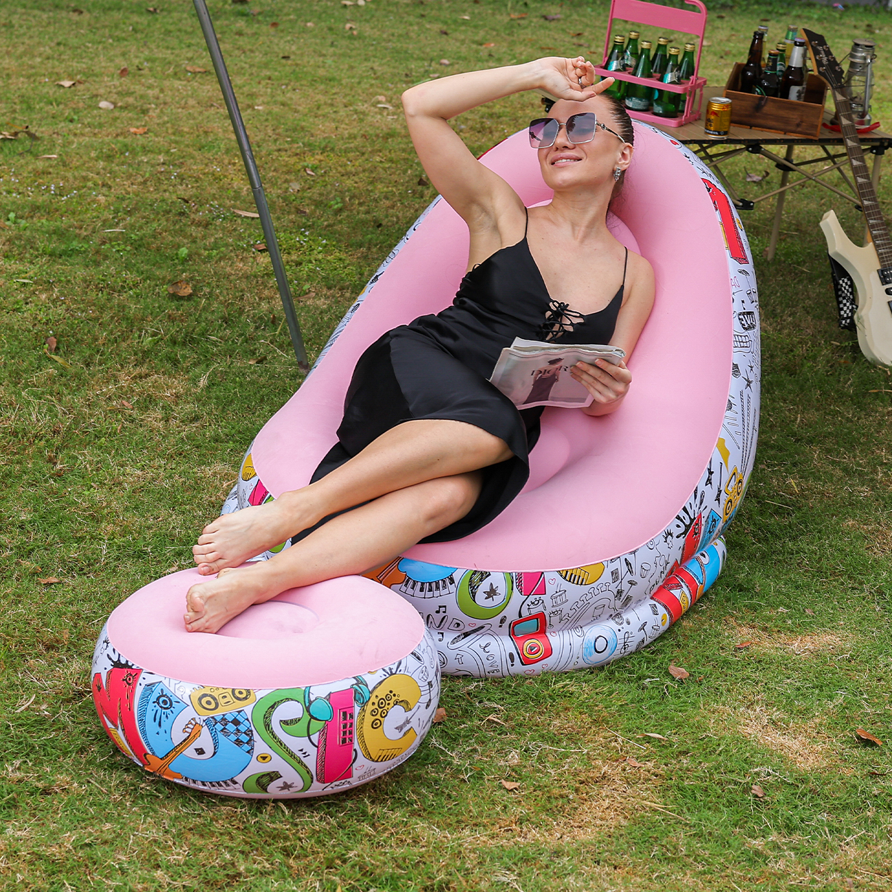1PC Inflatable Lounger Chair w - Outdoor Furniture Small avis et prix