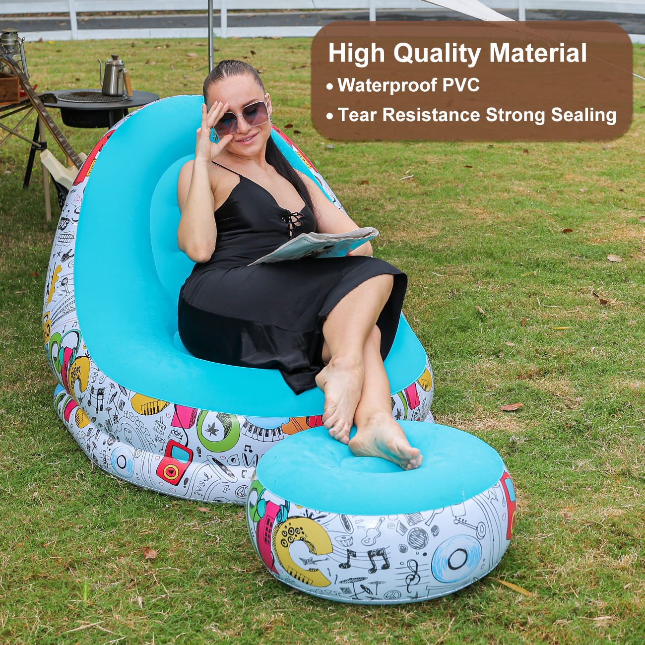 1PC Inflatable Lounger Chair w - Outdoor Furniture Small avis et prix