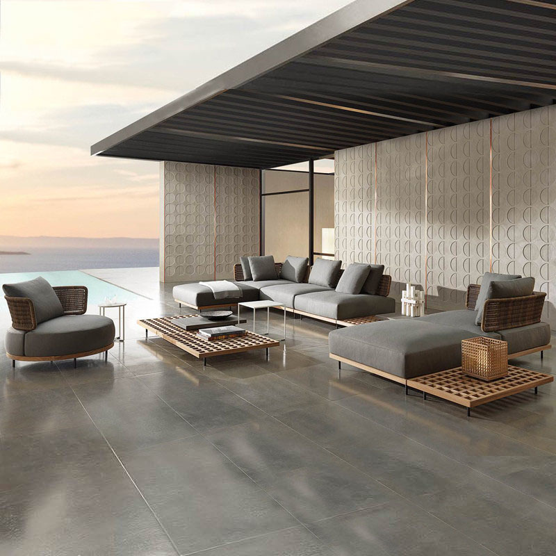 qw-Outdoor Sofa Patio Villa Te - Outdoor Furniture Teak avis et prix