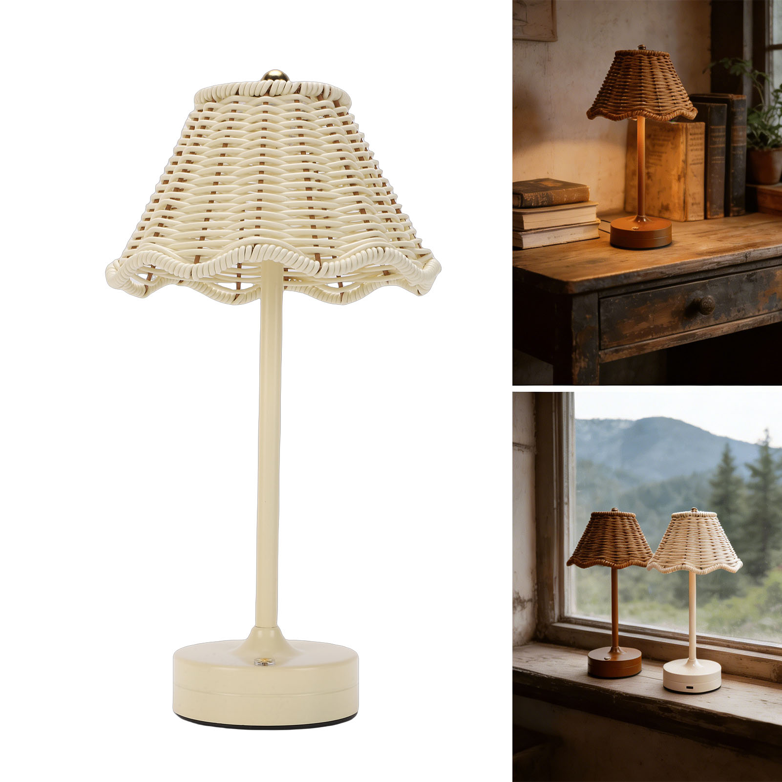 LED Vintage Rattan Table Lamp  - Outdoor Furniture Sale avis et prix
