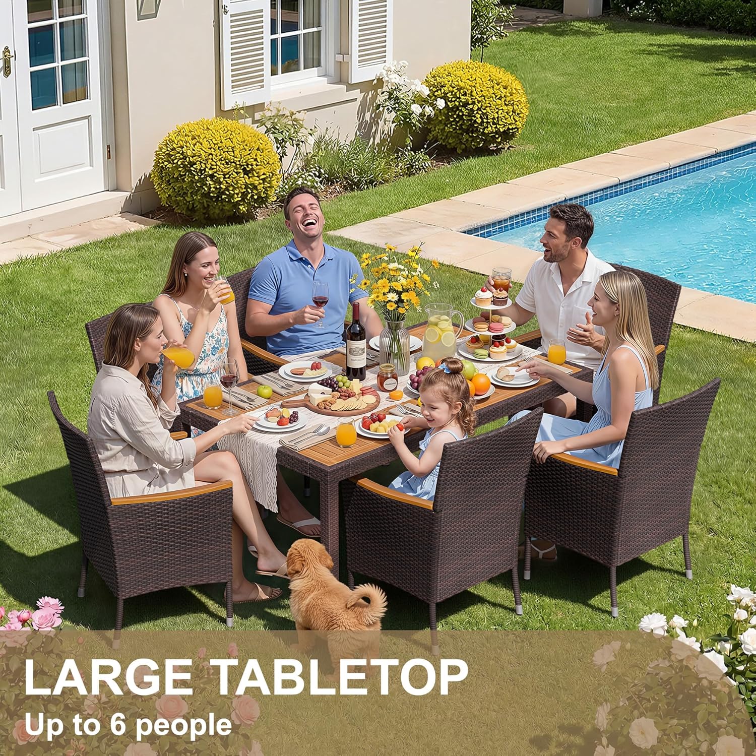 7 Piece Patio Dining Set Acaci - Outdoor Furniture On Sale avis et prix