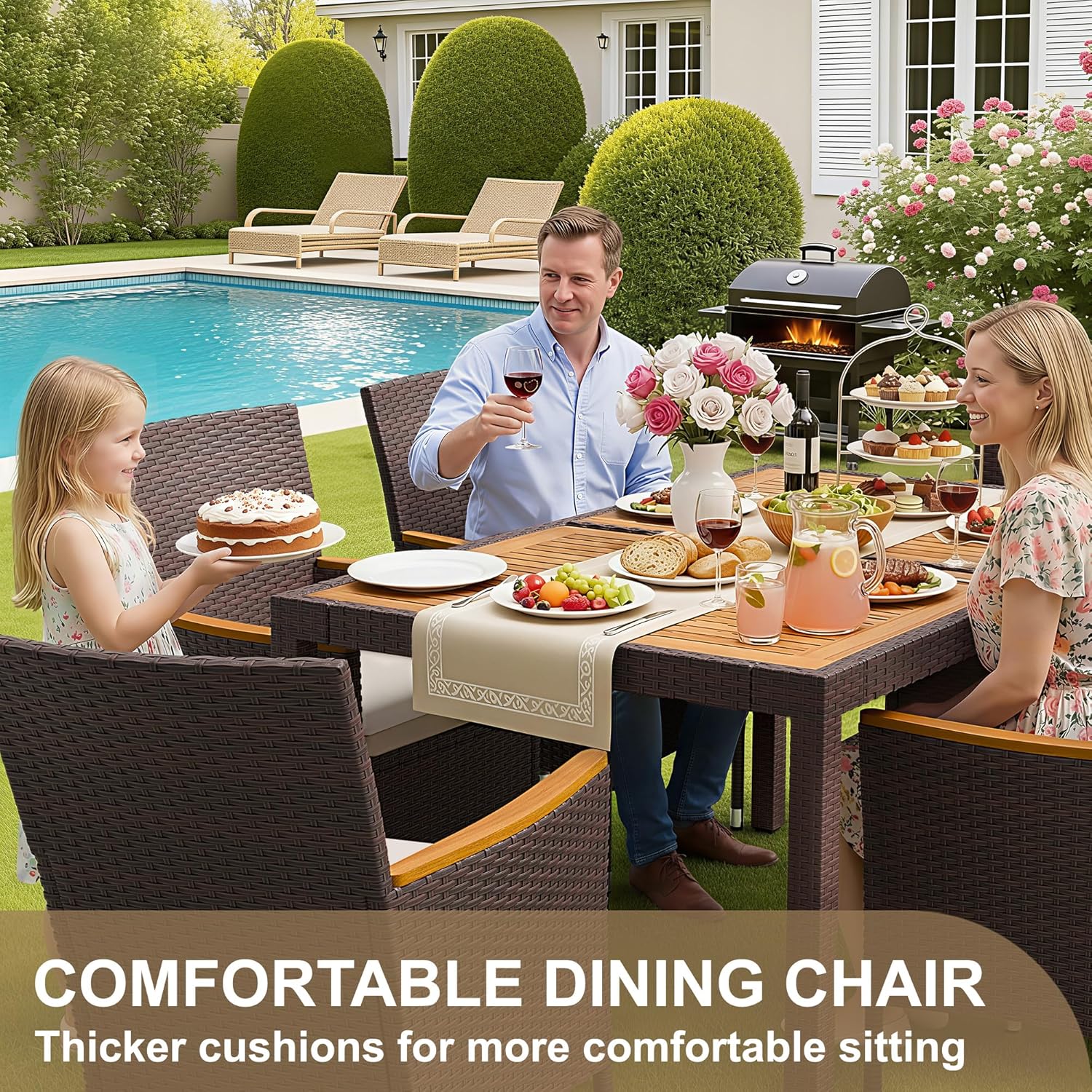7 Piece Patio Dining Set Acaci - Outdoor Furniture On Sale avis et prix