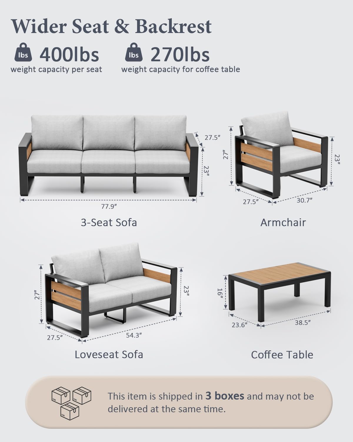 3-Seat All-Weather Aluminum Ou - Outdoor Furniture Japanese Style avis et prix