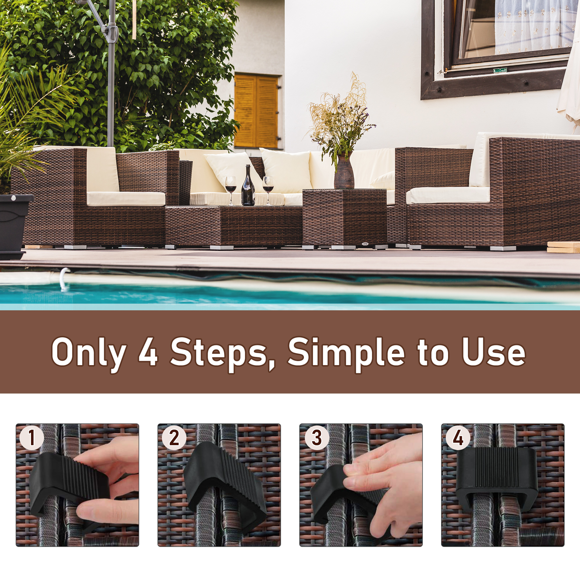 Set of 10 Outdoor Patio Wicker - Outdoor Furniture Set avis et prix