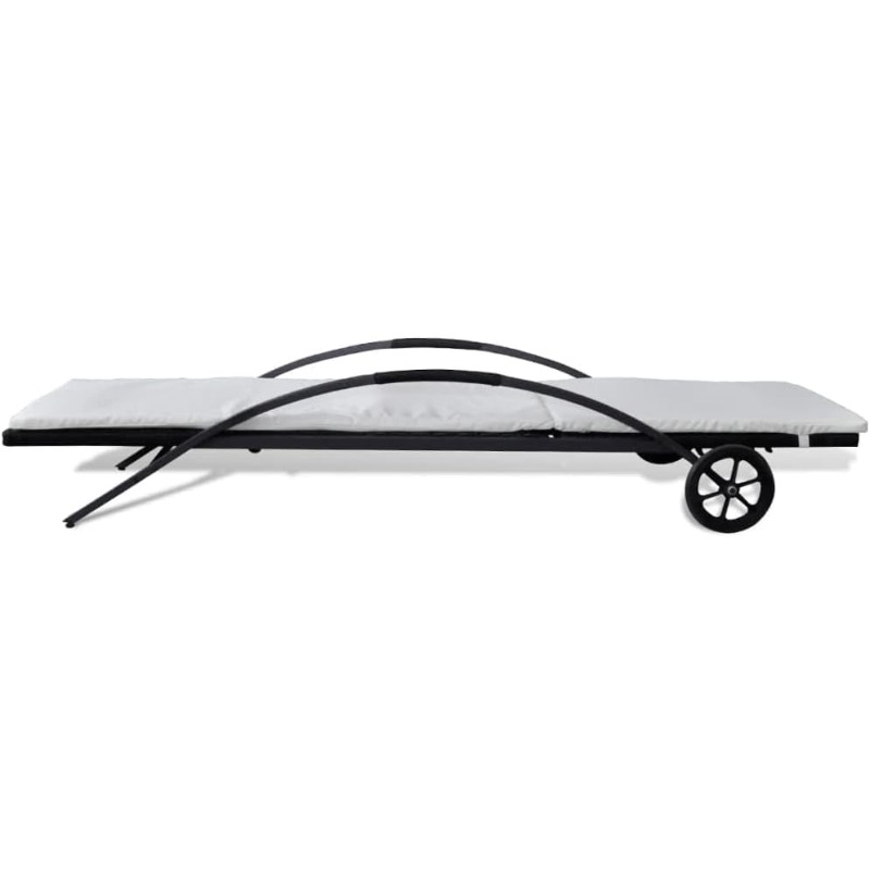 Sun Lounger Black, Cream White - Deck Chair Lounger avis et prix