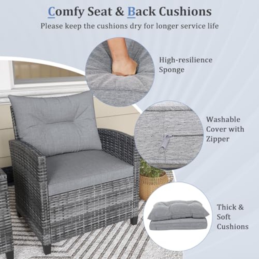 KOTEK 3 Piece Patio Furniture  - Outdoor Furniture Set avis et prix