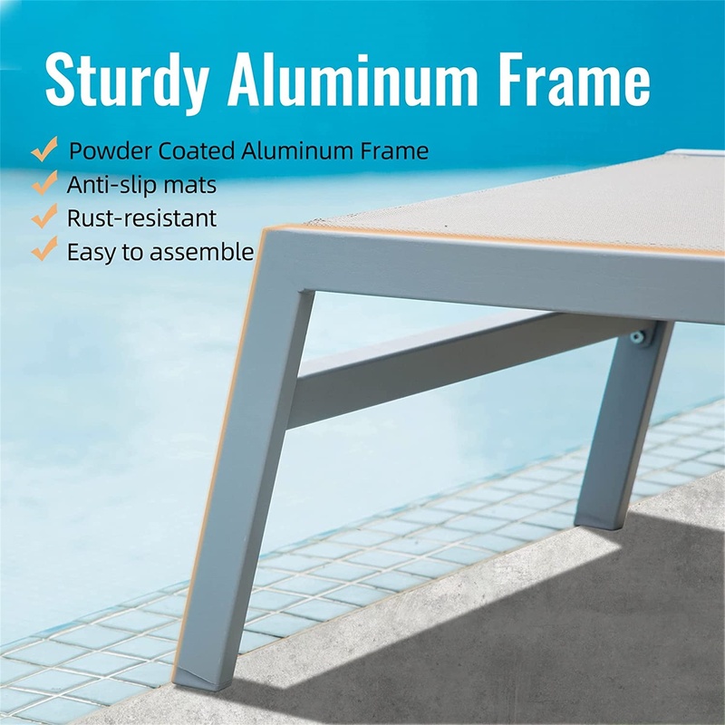 Aluminum Patio Chaise Lounge S - Deck Chair Lounger avis et prix